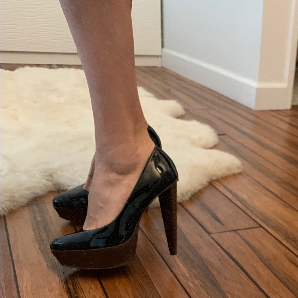 Bcbgmaxazria platforms all leather 8,5 black bcbg